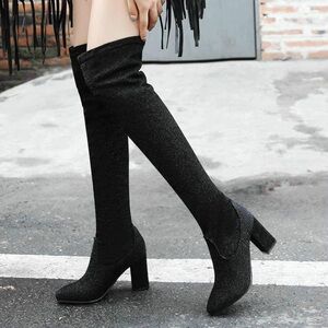 Knee-High Boots - Size 7 Black